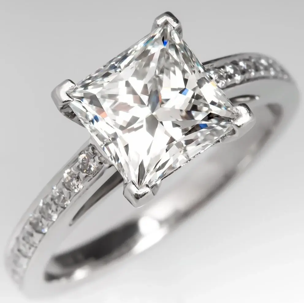 2.09Ct Princess Cut Diamond IGI Certified H VS2 for Jewelry Making & Investment G Color SI1 Clarity