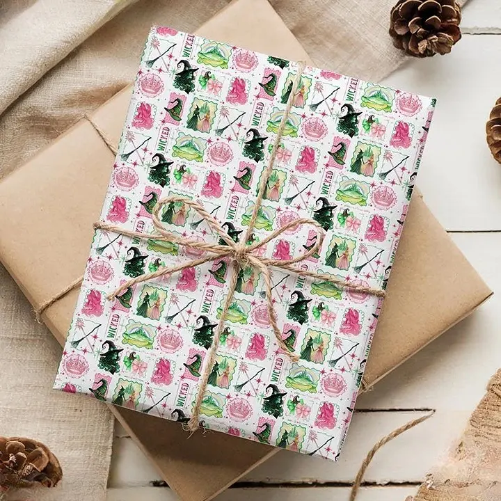 Wicked Changed For Good Wrapping Paper, Glinda Elphaba Present Wrap, Christmas Holiday Party Paper