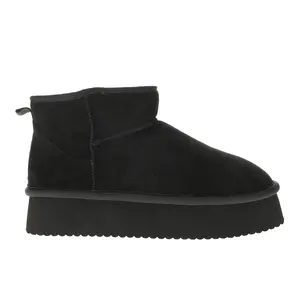 Corkys Womens Room Service Pull On Platform Round Toe Casual Boots Ankle Mid Heel 2-3" - Black