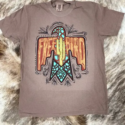 Free Bird Western Graphic Tee – Comfort Colors Oversized Tee