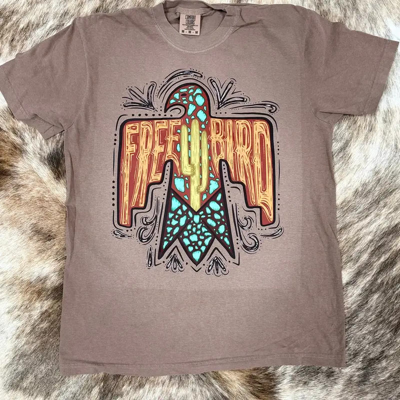 Free Bird Western Graphic Tee – Comfort Colors Oversized Tee