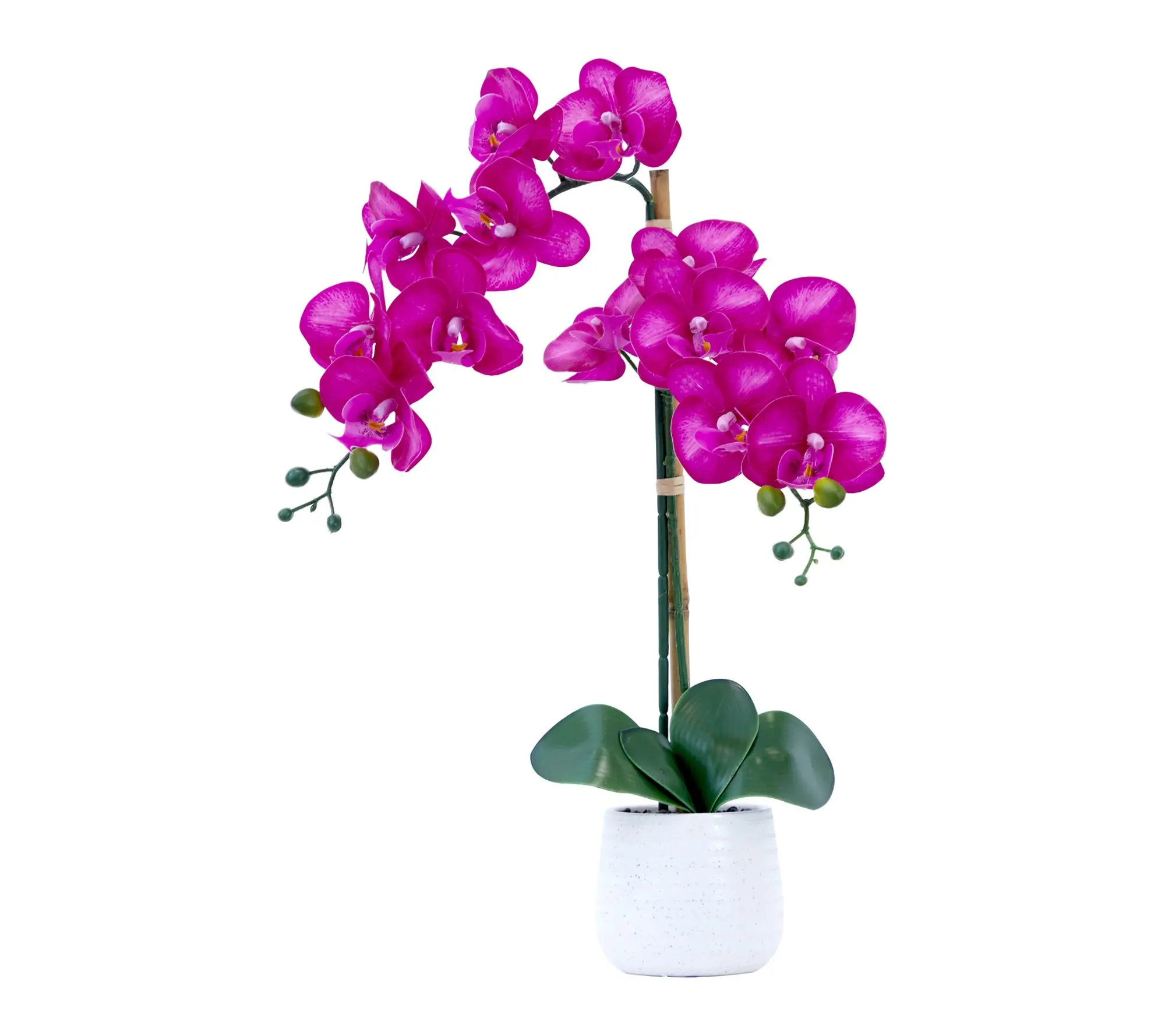 Nearly Natural 19" Purple Orchid with Decorative Vase