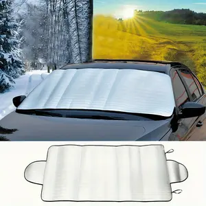 1pc All-Season Car Windshield Cover, Foldable Sun Shade & Snow Shield with Aluminum Film Construction, All-Season Protection to Shield Windshield from Sun Heat, UV Rays, Snow, Frost & Ice – Ideal for Cars, SUVs & Trucks