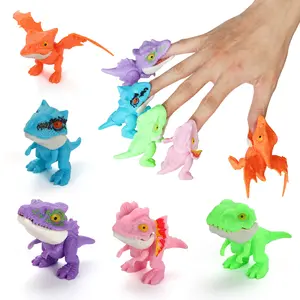 Jurassic World 5PCS Glow in the Dark Dinosaurs for 3+ Kids-Biting Finger Toy Set for Party Favors,Classroom Prizes, Birthday Gifts,Stocking Stuffers, Easter Egg Fillers summervibes