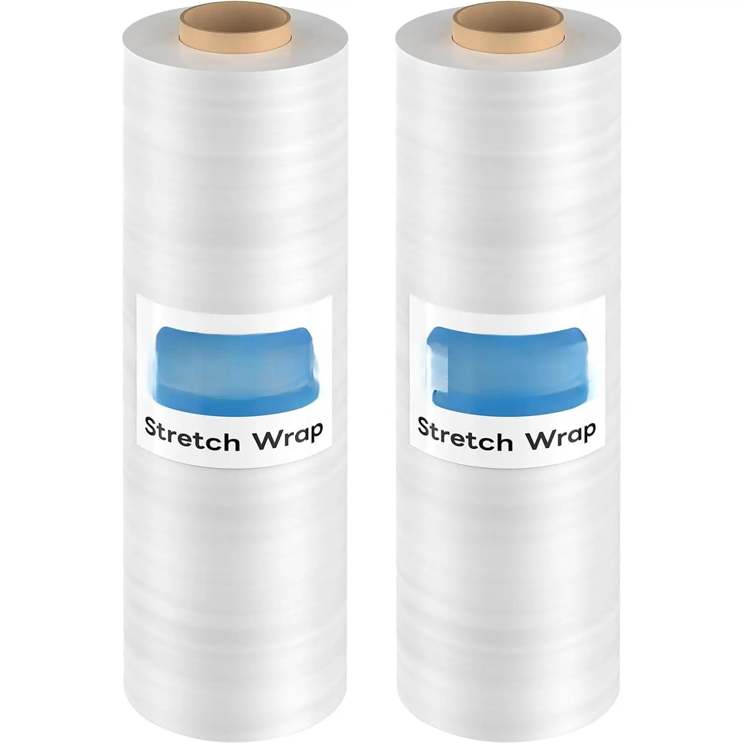 Stretch Wrap, 1000  60 Gauge Clear Stretch Film for Furniture & Pallet Wrap, 15 Inch Industrial Strength Plastic Shrink Wrap Roll, Heavy Duty Shrink Film for Moving & Storage, 2 Pack
