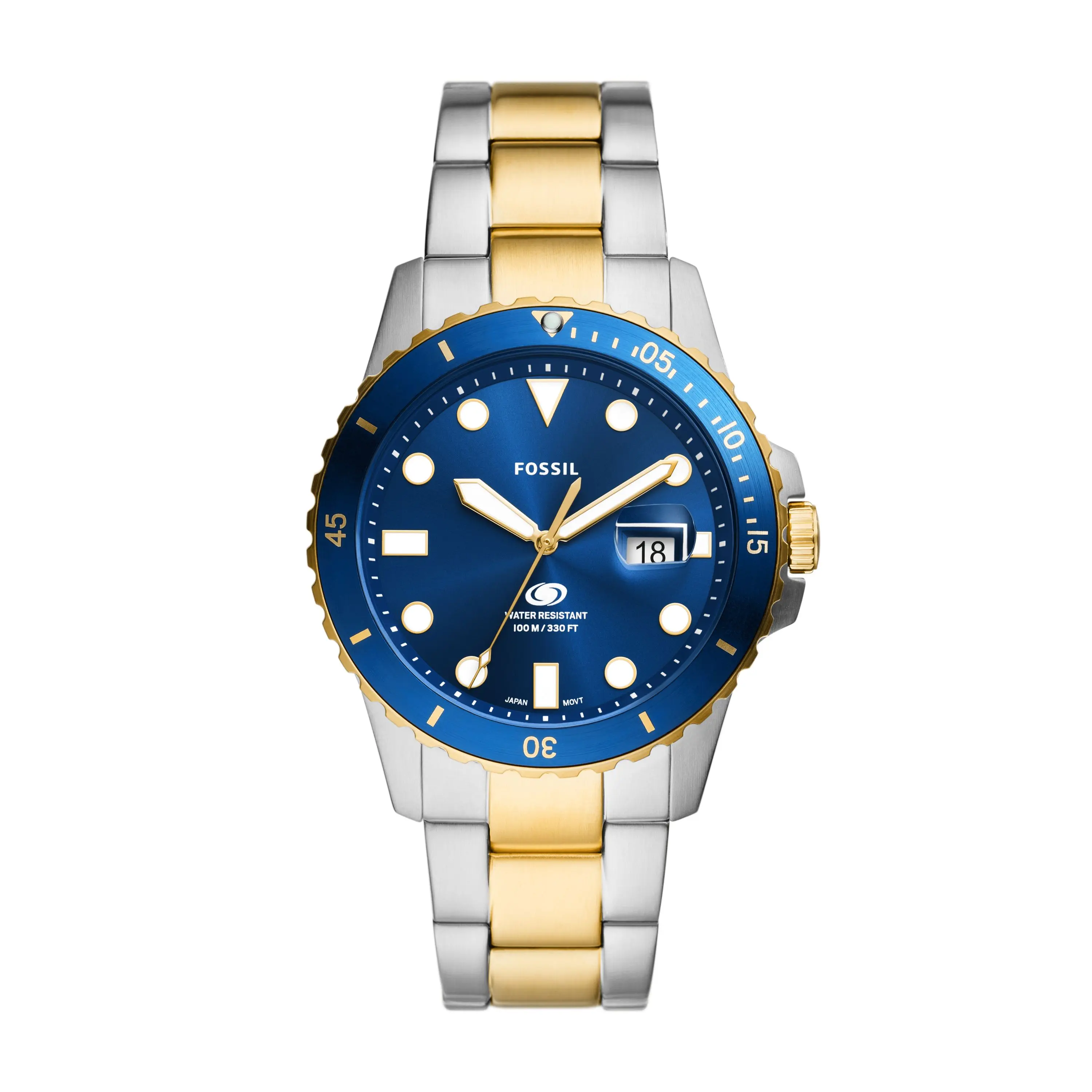 Fossil Men's Fossil Blue Dive 42mm Three-Hand Date, Stainless Steel Watch