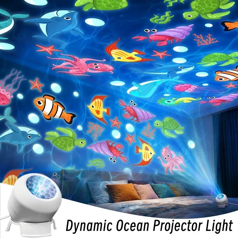 A Usb-Powered Dynamic Projection Lamp That Creates Lively And Colorful Ocean-Themed Visuals, Making It an Excellent Ambient Light for Living Rooms, Bedrooms, And Workspaces. It Serves As a Great Gift for Holidays Or Birthdays Adjustable Light Projector