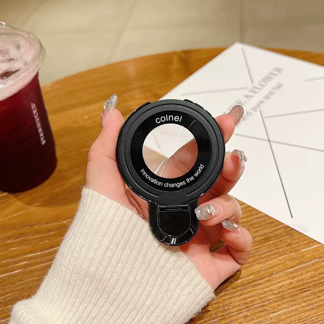 Ultra-Thin Invisible Magnetic Phone Ring Holder, Ideal for Lazy Desktop Use, Model R2189, Mobile Phone Accessories