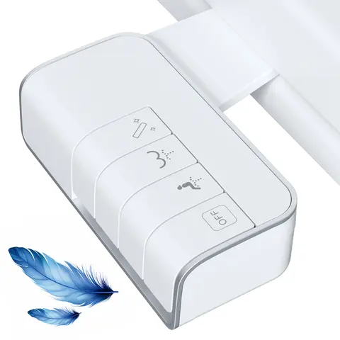 Hibbent Non-Electric Mechanical Bidet Attachment for Toilet - Bathroom Bidet Sprayer Complete Kit, Dual Self-Cleaning Nozzles for Frontal & Rear Clean, Adjustable Water Pressure (Pressure Your Way), No Power, Fits 2-Piece Toilets, Cold Water Spray, White,