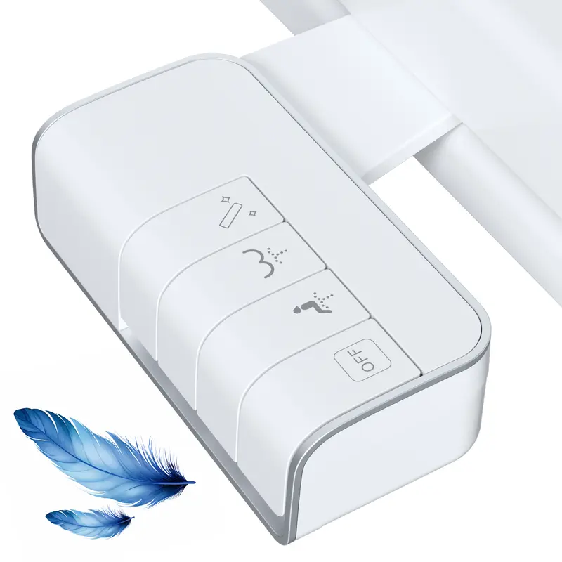 Hibbent Non-Electric Mechanical Bidet Attachment for Toilet - Bathroom Bidet Sprayer Complete Kit, Dual Self-Cleaning Nozzles for Frontal & Rear Clean, Adjustable Water Pressure (Pressure Your Way), No Power, Fits 2-Piece Toilets, Cold Water Spray, White,