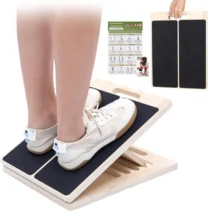 Portable Wooden Slant Board for Calf Stretching Squats Calf Stretcher Pilates Physical Therapy Equipment Adjustable Incline Board for Knees Ankle Heel Feet Leg