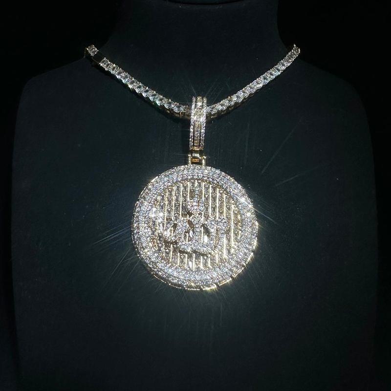 Allah Muslim Pendant Necklace – Cubic Zirconia Religious Jewelry for Men