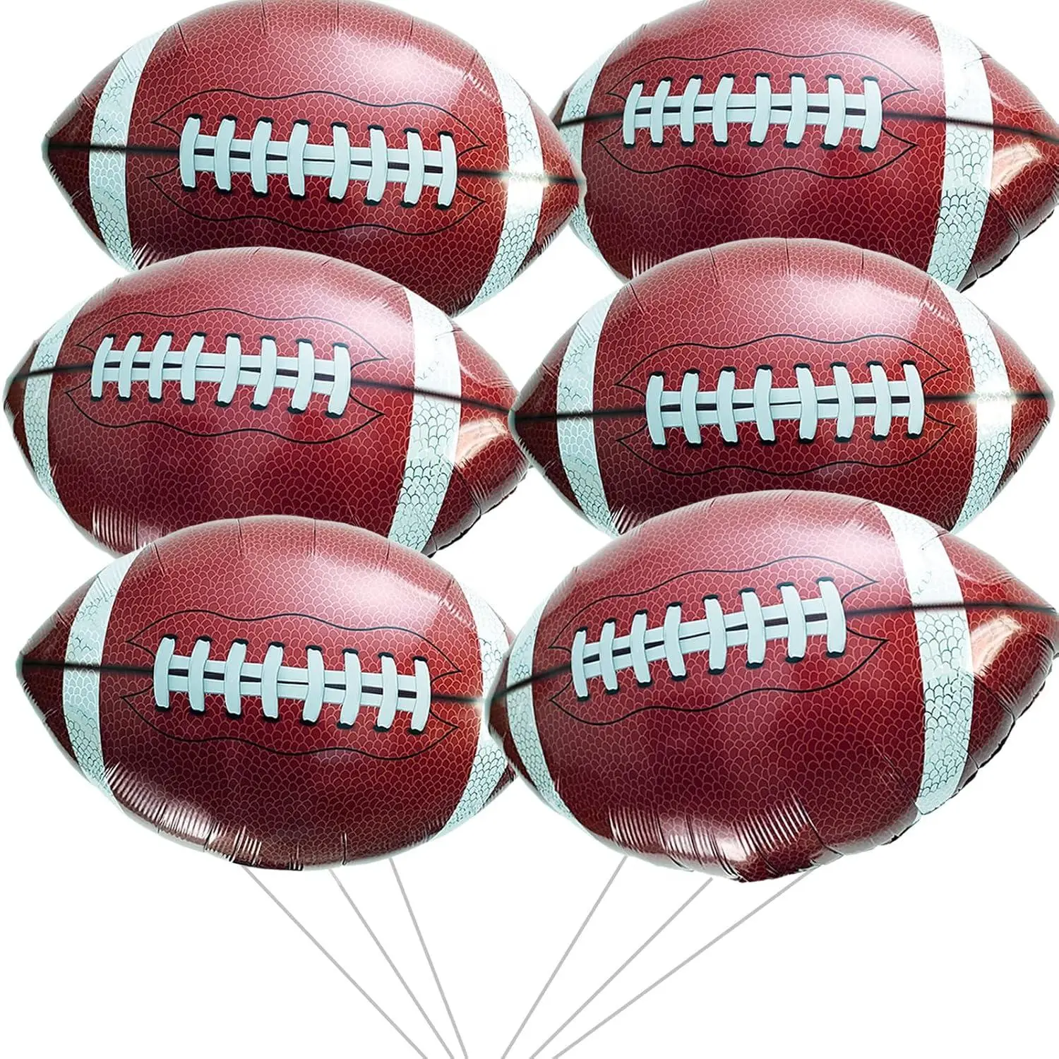 6 Pcs Giant Football Balloons Football Game Day Party Mylar Balloons Large Aluminum Foil Balloons Jumbo Football Birthday Decorations Party Favors (Standard)