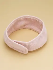 1pc Coral Velvet Headband, Hairstyling Hook-And-Loop Hair Band, For Washing Face, Wrist Sweatband, Hair Accessory