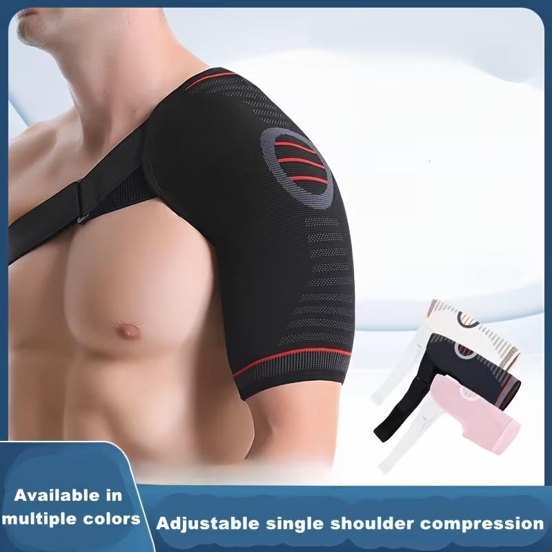 1Pcs Adjustable Shoulder Brace for Men & Women - Rotator Cuff Support Brace and Arm Sling for Pain Relief, Shoulder Compression Sleeve for Preventing Strains and Dislocation, Adjustable Fits Left and Right Arm, Men & Women