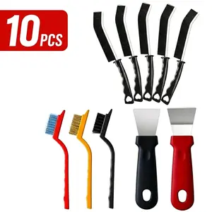 10Pcs Hard Bristle Crevice Cleaning Brush Set, Deep Gap Cleaning Supplies for Household Use, Bathroom, Kitchen