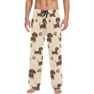 Men's Pajama Pants Dachshund Dogs Brown Paws Sleep Bottoms Lounge Sleepwear with Pockets Drawstring
