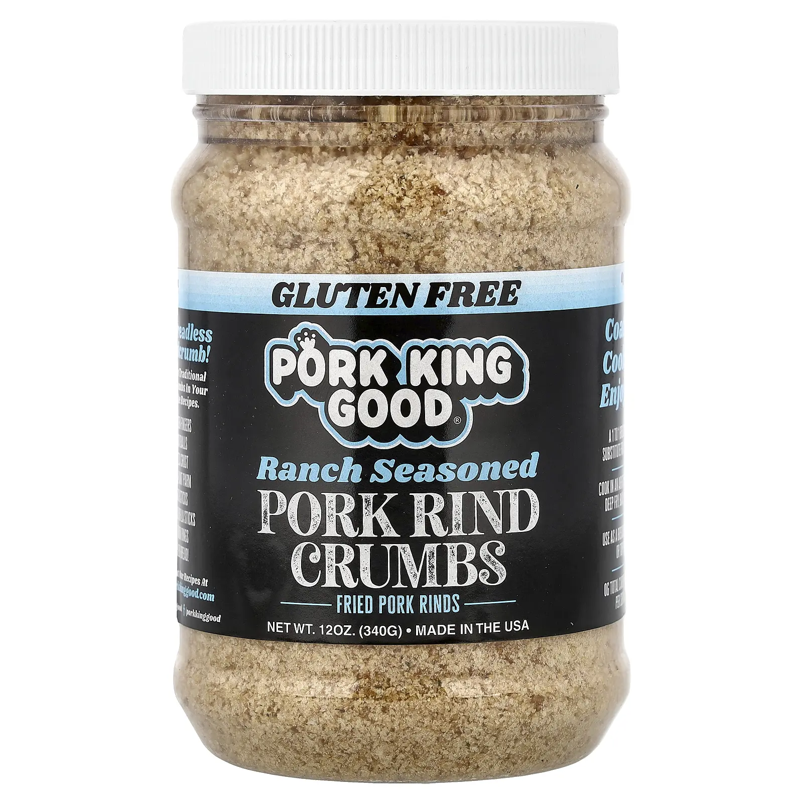 Pork King Good Pork Rind Crumbs, Ranch Seasoned , 12 oz (340 g)