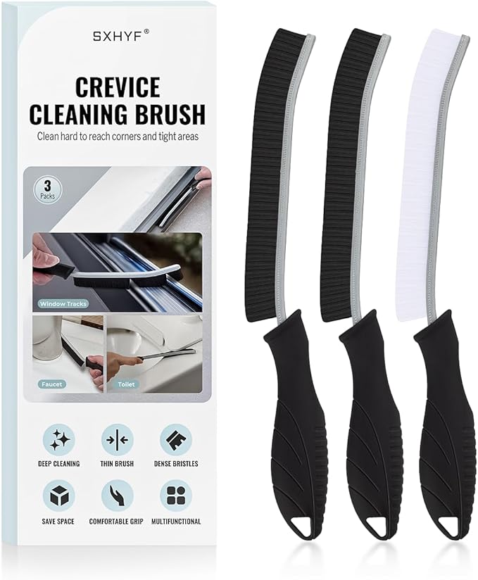 Crevice Cleaning Brush with Hard Bristles, Grout Scrub Brush for Bathroom & Kitchen, Gap Cleaning Tool for Tile, Corners & Household Use