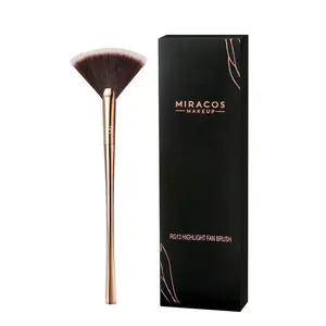 Makeup Brush For Highlighter Blush Fluffy Powder Cosmetic Tool with Long Handle Champagne Gold Brush