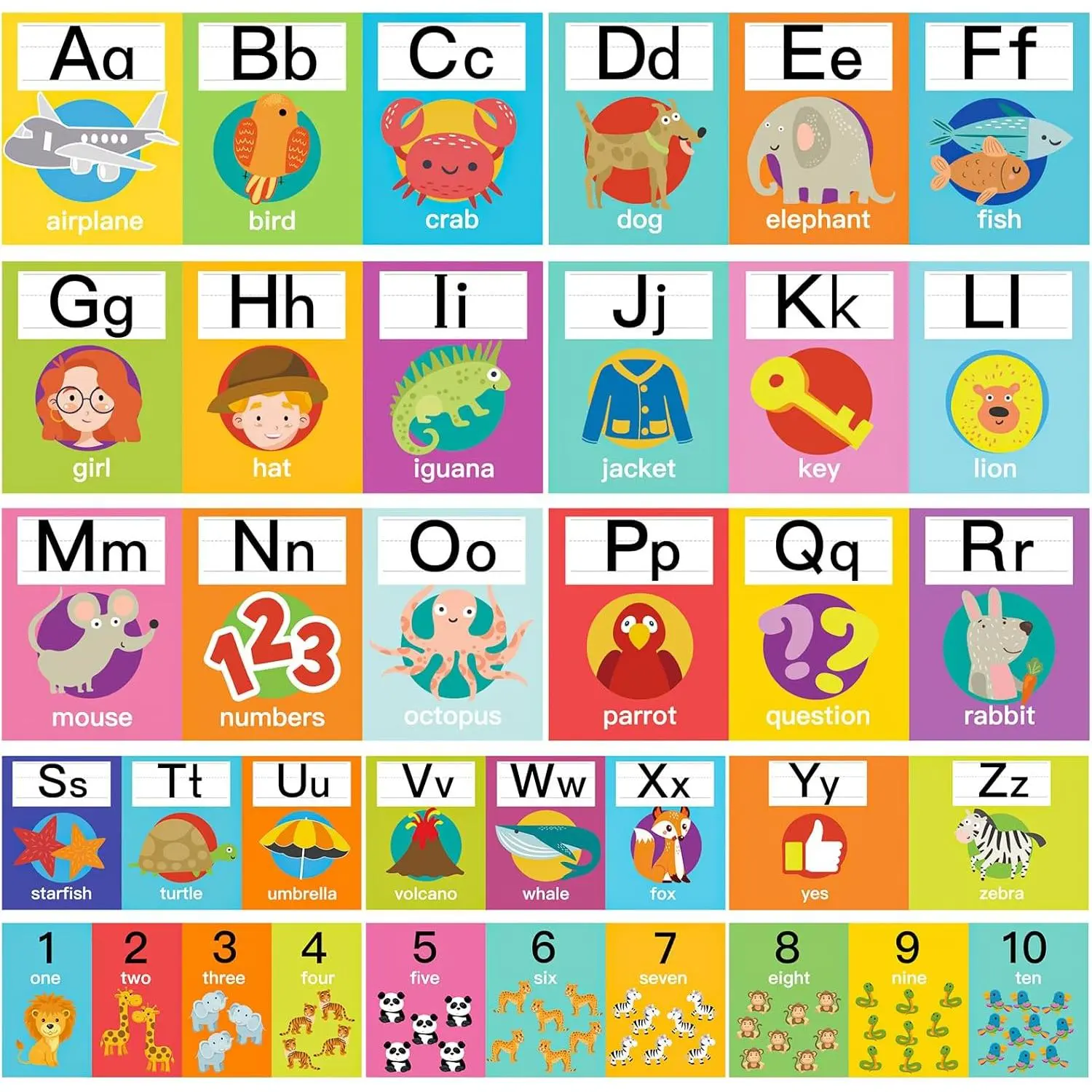 12 count Alphabet for Classroom Wall, Alphabet Line ABC Letters and Numbers Posters for   Classroom Playroom Bedroom Wall Decor