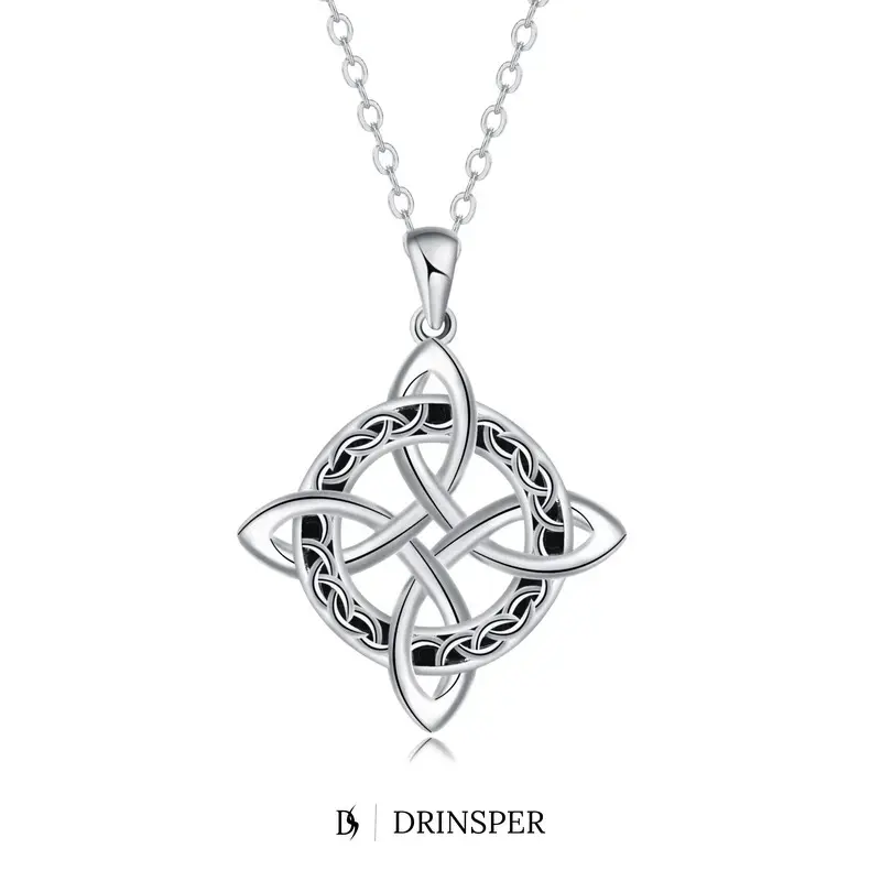 Drinsper Hecate Celtic Knot Pendant Witchy Style Necklace for Women, Wiccan Pagan Amulet Jewelry for Daily Wear and Ritual, Vintage Celtic Knotwork Design Copper Fashion Necklace, Gothic Spiritual Statement Gift for Witchy Women and Girls