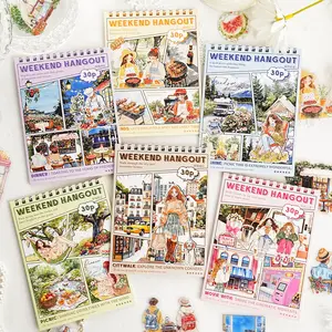 Etori Life Small Gathering Series: Beautiful Girl and Life Scene Pattern Stickers for Laptops, Phone Stickers, Luggage, Photo Albums, Room Decoration, Handmade Scrapbooks, DIY Crafts, Student Gift Bags, Pencil Cases, Stationery Supplies