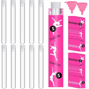 30 Pcs Tampon Flask Set Includes 0.4 oz Tampon Tubes, Reusable Self-Adhering Wrappers, and Funnel, Hidden Alcohol Travel Flasks Secret for Women Festivals, Concert, Cruises, and Sports Events