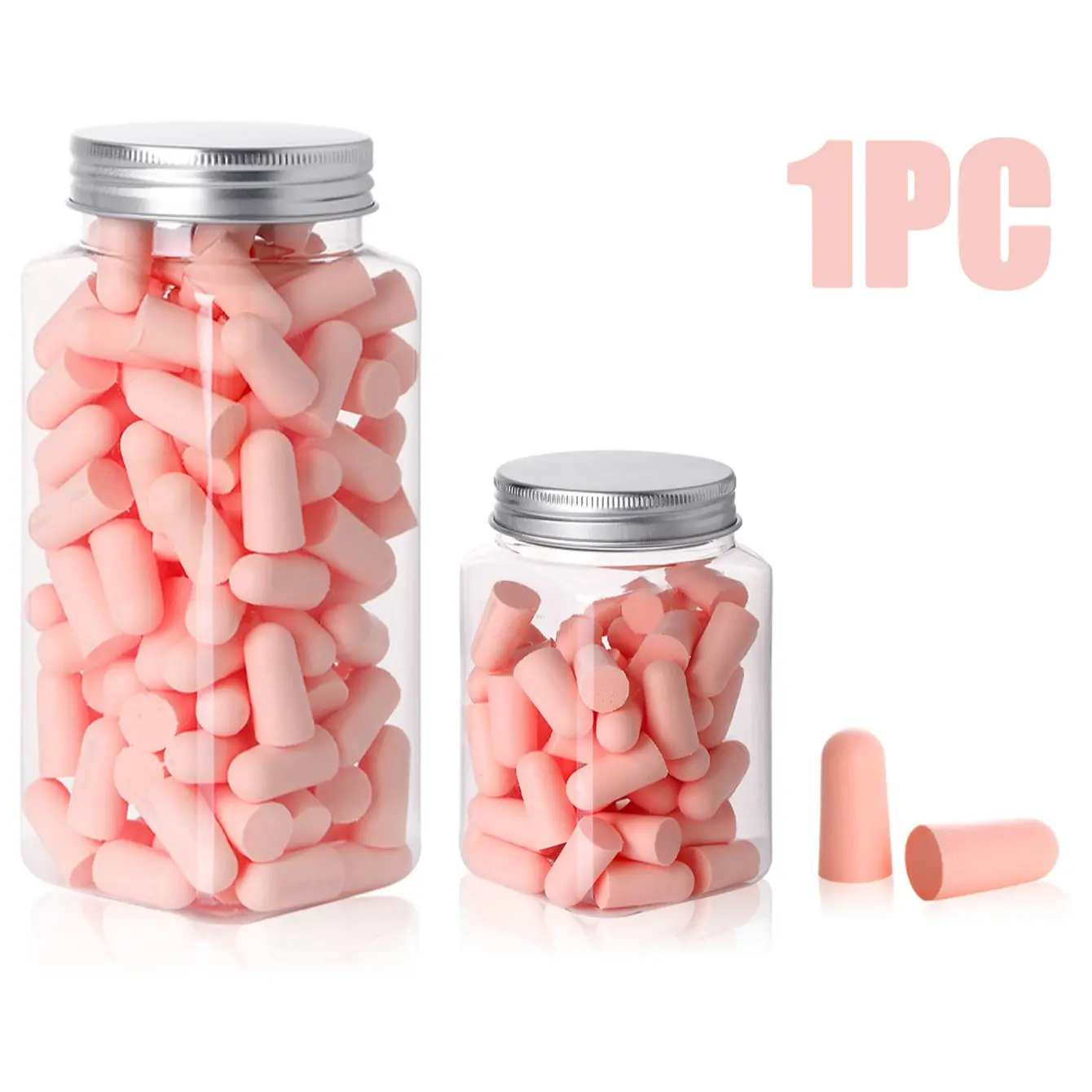 Foam Earplugs with Clear Storage Container, Portable, Compact, Lightweight Ear Plugs for Home & Outdoor Travel, Essential Sleeping Supplies, Single