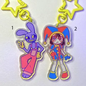 LAST BATCH The Amazing Digital Circus Glitter Acrylic Keychain, TADC Star Clasp