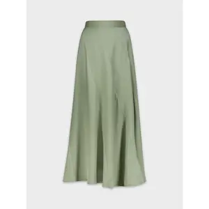 FULL SATIN SKIRT-SAGE GREEN