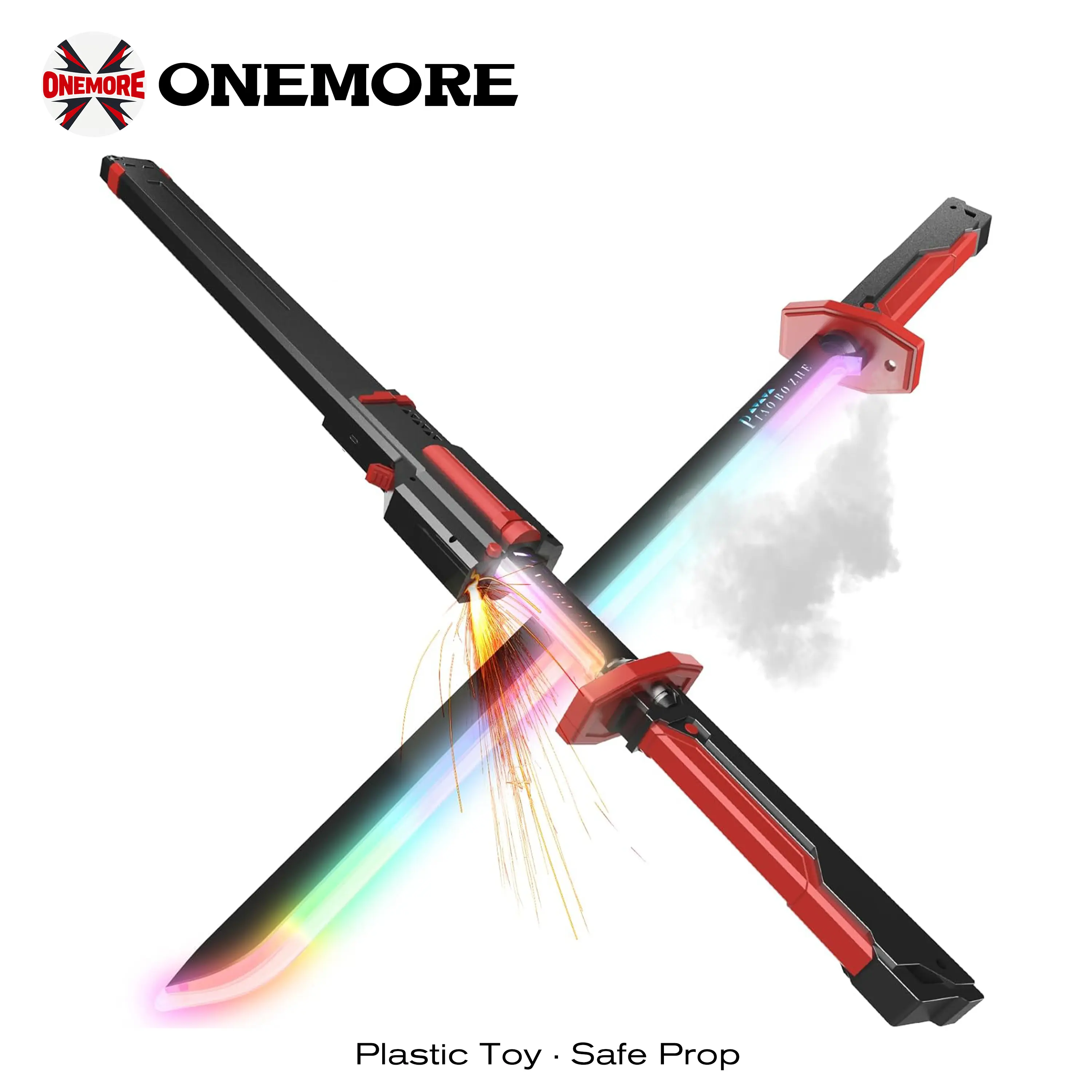 DKD SparkBlade Samurai LED Lightsaber Toy Cyberpunk Katana - 31.5" Light-Up Propfor Cosplay, Raves & Festivals RGB Lights Durable CollectibleItem US In Stock, Perfect Halloween gifts