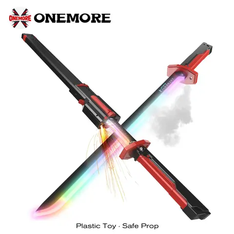 DKD SparkBlade Samurai LED Lightsaber Toy Cyberpunk Katana - 31.5" Light-Up Propfor Cosplay, Raves & Festivals RGB Lights Durable CollectibleItem US In Stock, Perfect Halloween Christmas gifts