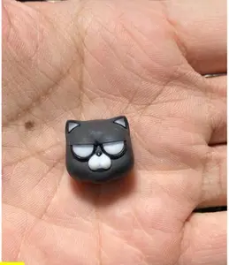 Black Angry Cat Artisan Keycap – Mechanical Keyboard Upgrade