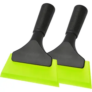 Small  5 inch Rubber Window Tint Windshield Scraper for ,Glass, Mirror, Shower, Door,Bathroom Cleaning(Green, 2)