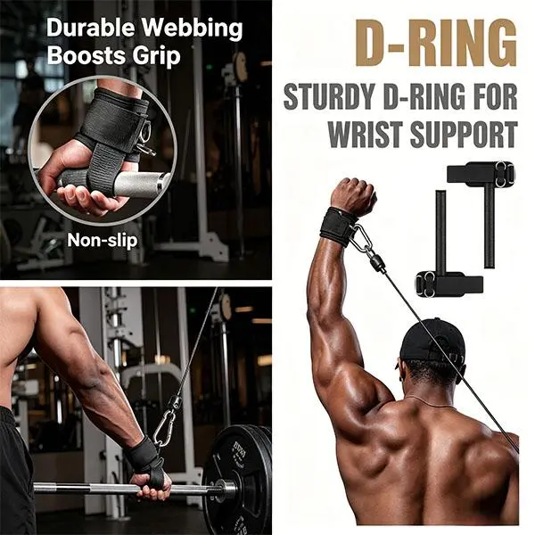 Non‑Slip Weightlifting Wrist Straps with D Rings | Neoprene Padded Lifting Wrist Wraps for Gym, Deadlifts & Cable Workouts for Men & Women Fitness Exercise Accessories Grip Band