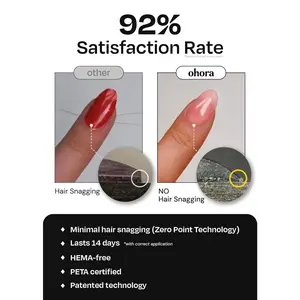 ohora Semi Cured Gel Nail Strips (N Cream Moss) - Green, Solid, Works with Any UV/LED Lamps, Salon-Quality, Long Lasting, Easy to Apply & Remove