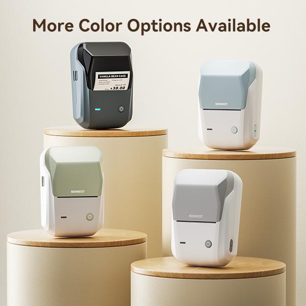 Niimbot Thermal label printer B1 sticker printer -2 Inch Mini Label Sticker Printer Came with One Roll White Label(2'' x1.18'')，Multiple Templates for Creative DIY, Small Business,Office,Home,School，App Editing,BPA-Free Thermal Label