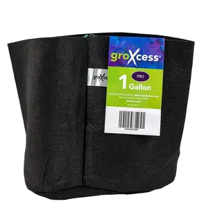GroXcess Pro Black 1 GAL Fabric Pot No Handles