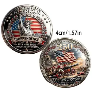 American Independence 250th Anniversary (1776-2026), 3D Relief Coins, 4th of Jul Dual-Sided Collectible, Historical Gift, Independence's Day