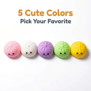 Stock Up Deals Big Dumpling Squishy - Cute Food Character Fidget ToyI Perfect Easter Gift for Kids & Adults | Stress Relief Sensory Play| Blind Box Surprise with Rare Styles | Soft TPR Safe Material Random model