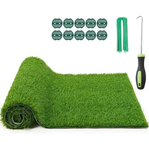 Realistic Artificial Grass Rug Indoor Outdoor:  Grass Turf with Drainage Holes, Pet-Friendly  Grass Mat,   Garden Lawn Balcony Patio Backyard Landscape Decoration, 3FT x5FT
