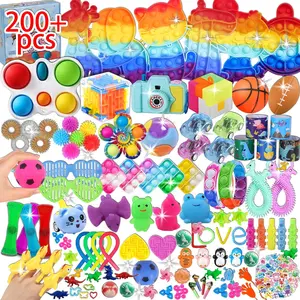 Christmas Gift 200 Pcs Fidget Toys Set for Kids & Adults – Sensory Stress Relief Toys Bulk for Anxiety, Autism, ADHD – Great for Party Favors, Classroom Prizes, Stocking Stuffers, Carnival Rewards, Treasure Box Gifts