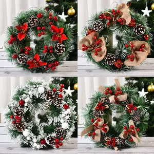 New Christmas Decorative Wreath Handmade Christmas Wreath Door Hanging Window Props Arrangement Decoration