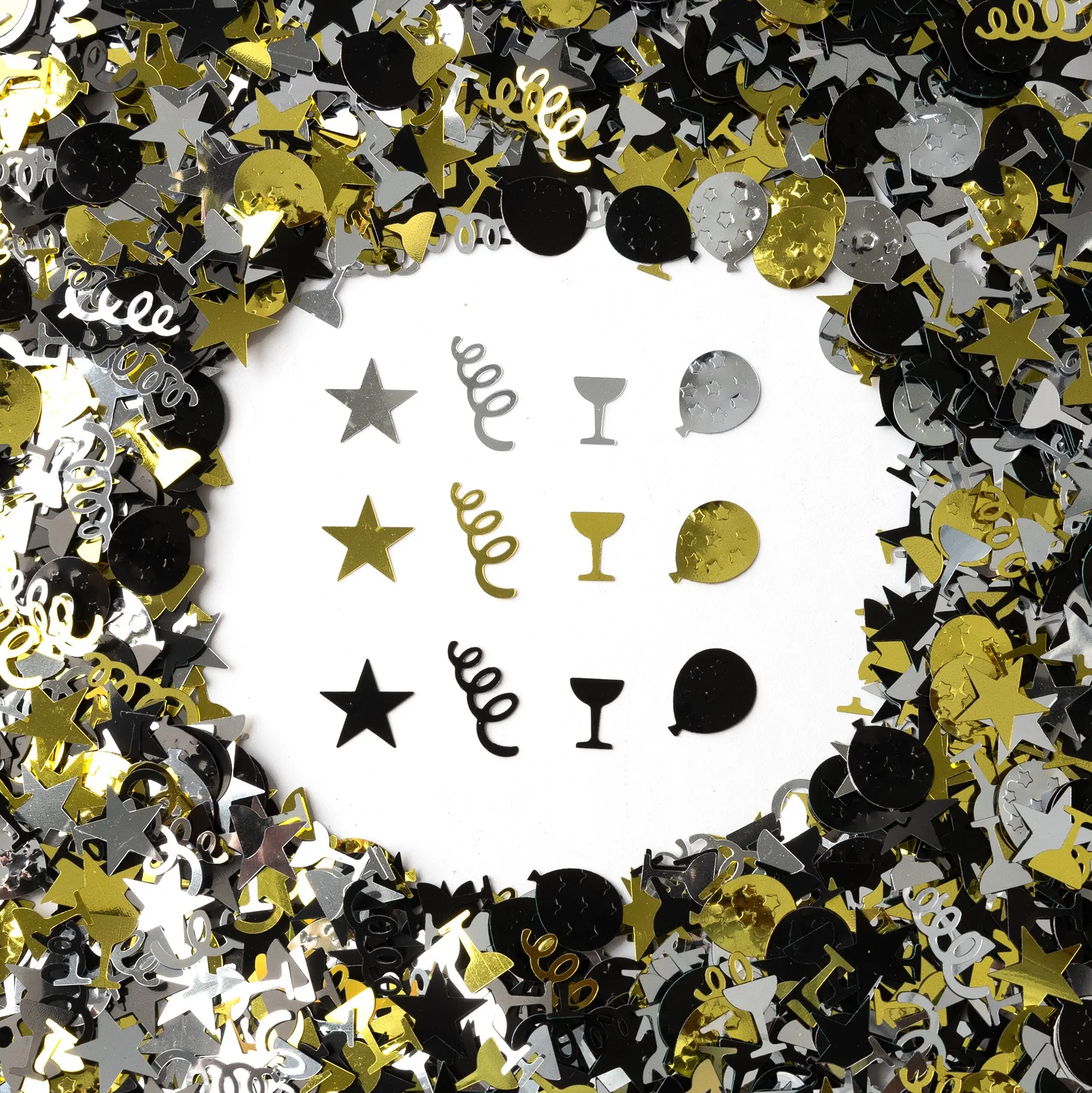 Black & Gold Celebration Confetti – 1 lb Bulk Bag (8,250+ Pieces) Party & Event Decor