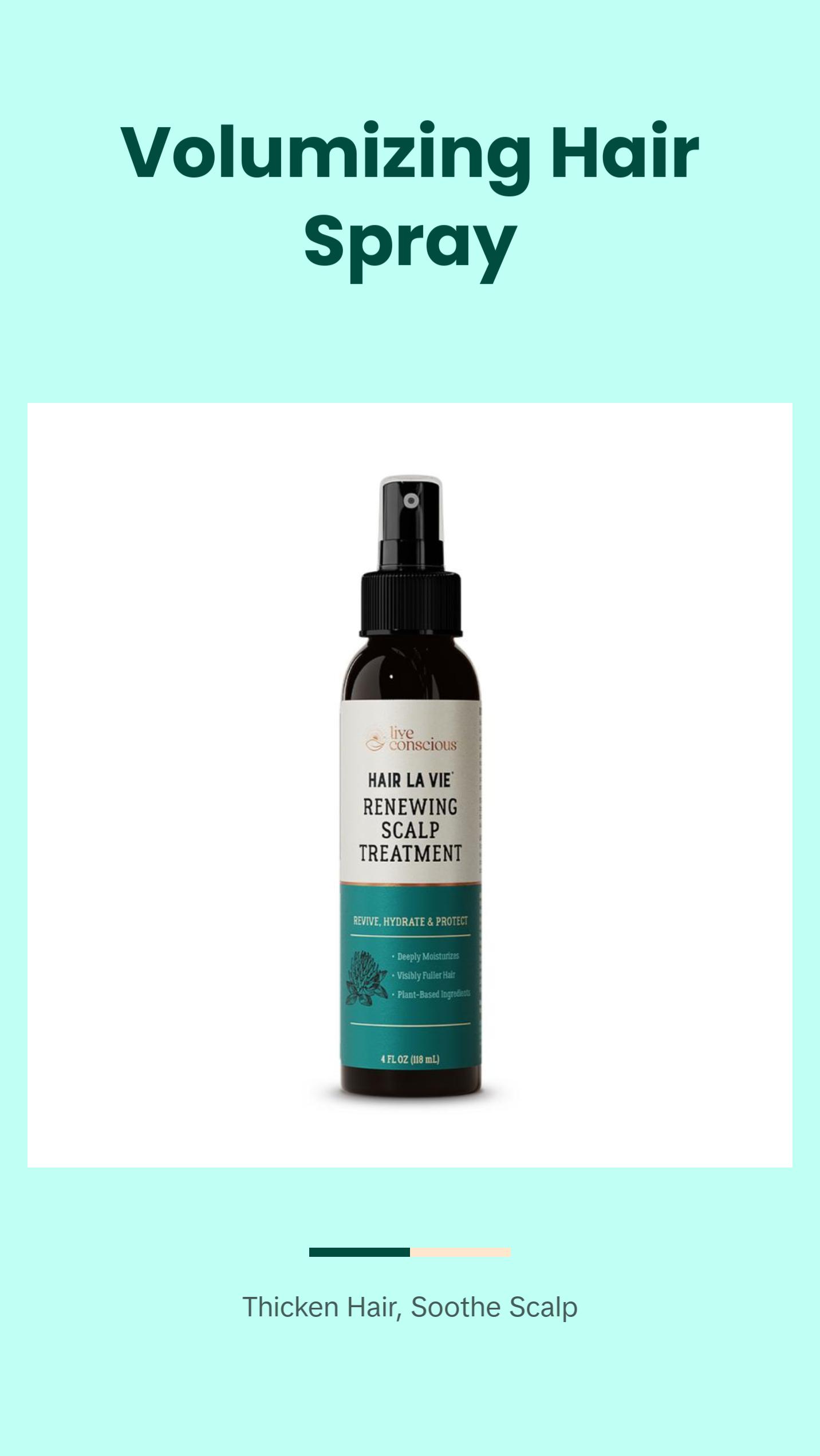 Live Conscious Hair La Vie Renewing Scalp Treatment - Hair Thickening Spray & Scalp Treatment - Lightweight Formula - Add Volume to Hair & Soothe Scalp for Hair Growth