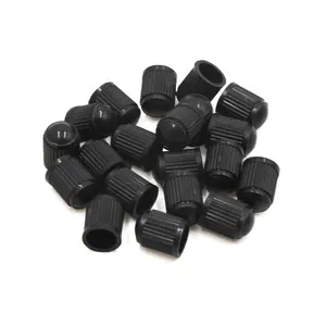 20pcs Black Plastic Tire Air Valve Stem Caps Tyre Wheel Rims Dust Cover for Car