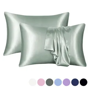 2-Pack Satin Pillowcases, Smooth Cool Envelope Closure, Silk-Like Touch Bedding, Gentle on Hair and Skin, Comfortable Sleep Essentials, Silky Satin Bedding