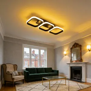 Nordic Corridor Ceiling Light, Electrical Wiring, Three-Head Round or Square Ceiling Light, Aluminium and Silicone Material, Elegant and Impressive, For Hallways, Entrance Doors, Bedrooms, Corridors, Fixed Indoor Home Lighting Fixture