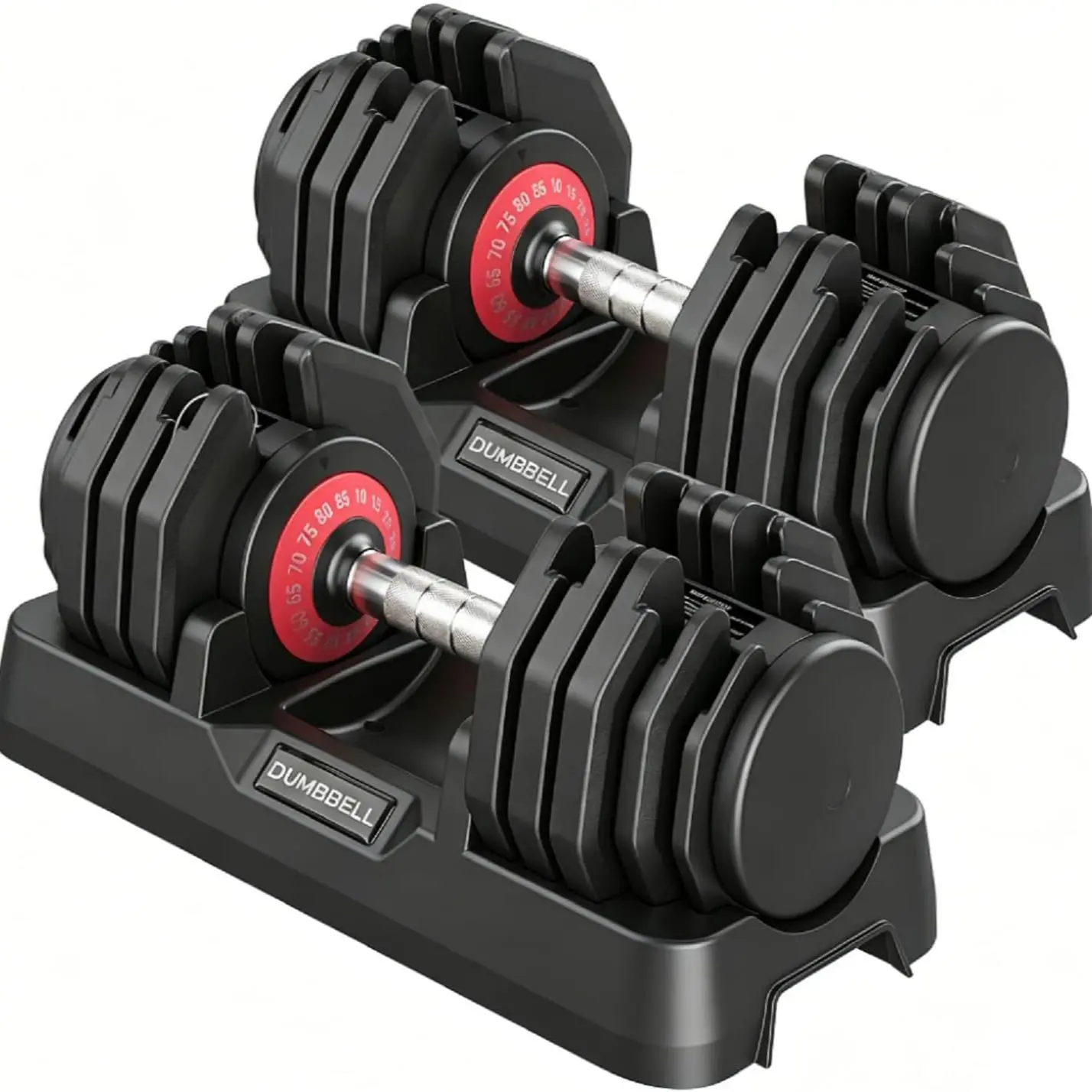 85lbs Single Adjustable Dumbbell with 16 Weight Options, Twist to Adjust in 1 Second, Heavy Duty Space-Saving Dumbbell for Home Gym Progressive Strength Training